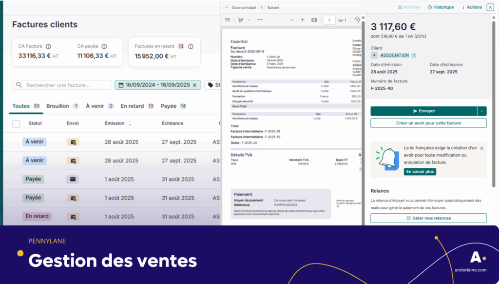 Pennylane - Gestion des ventes et de la facturation